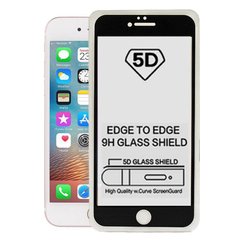 5D стекло для Apple Iphone 7/8/SE (2020) Черное - Клей по всей плоскости, Черный
