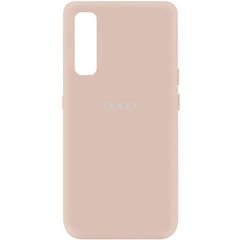 Чехол для Oppo Reno 3 Pro Silicone Full с закрытым низом и микрофиброй Розовый / Pink Sand