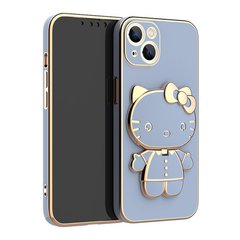 Чехол для iPhone 13 Pro Hello Kitty + зеркало Blue
