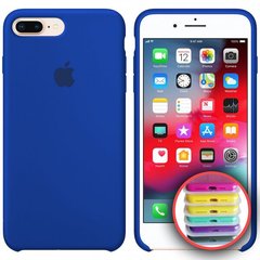 Чохол silicone case for iPhone 7 Plus / 8 Plus з мікрофіброю і закритим низом Ultra Blue