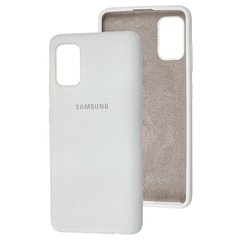 Чехол для Samsung Galaxy A41 (A415) Silicone Full белый c закрытым низом и микрофиброю