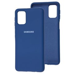 Чехол для Samsung Galaxy M31s (M317) Silicone Full Синий / navy blue c закрытым низом и микрофиброю