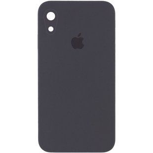 Чехол для Apple iPhone XR (6.1"") Silicone Case Full Camera закрытый низ + защита камеры Серый / Dark Gray квадратные борты