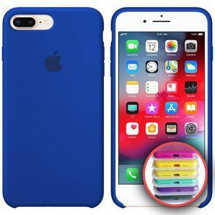 Чехол silicone case for iPhone 7 Plus/8 Plus с микрофиброй и закрытым низом Ultra Blue