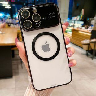 Чохол для Iphone 14 Camera Lens Protection with MagSafe + скло на камеру Black
