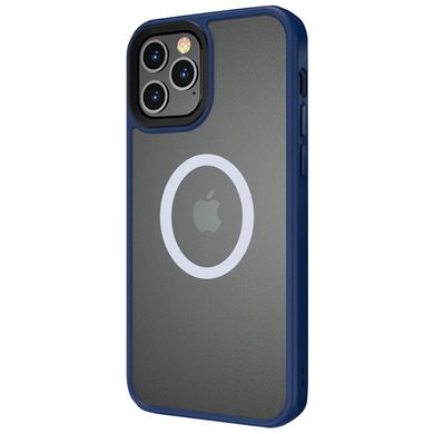TPU+PC чехол Metal Buttons with MagSafe для Apple iPhone 12 Pro / 12 (6.1") Синий