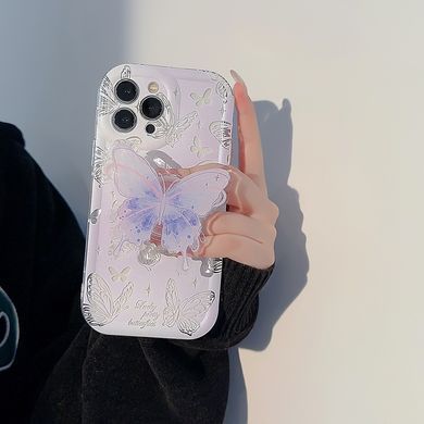 Чехол для iPhone 14 Pro Max Popsocket Butterfly Case Purple