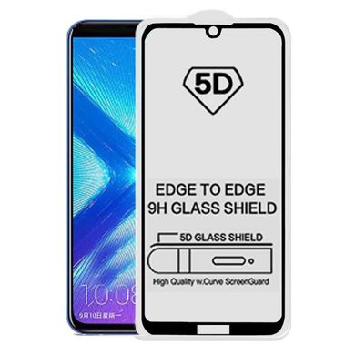 5D стекло для Huawei Y5 2019 Black Черное - Полный клей / Full Glue