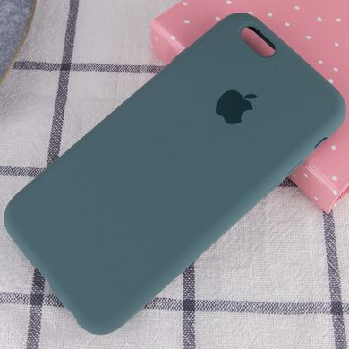 Чохол silicone case for iPhone 6 / 6s з мікрофіброю і закритим низом (Зелений / Pine green)