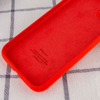 Чехол для Apple iPhone 13 Silicone Full camera закрытый низ + защита камеры / Красный / Red