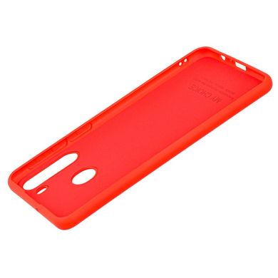 Чехол для Samsung Galaxy A21 (A215) Silicone Full красный c закрытым низом и микрофиброю