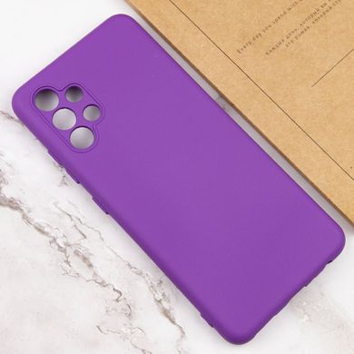 Чехол для Samsung Galaxy A32 4G Silicone Full camera закрытый низ + защита камеры Фиолетовый / Purple