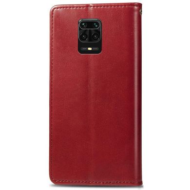 Кожаный чехол книжка GETMAN Gallant (PU) для Xiaomi Redmi Note 9 Pro Красный