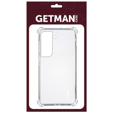 TPU чохол GETMAN Ease logo посилені кути для Samsung Galaxy S21 Plus (Безбарвний (прозорий))
