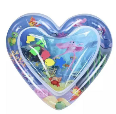 Водный коврик для детей "Сердце", развивающий надувной акваковрик и для младенца