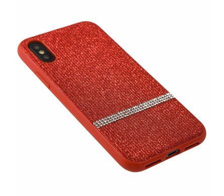 Чехол для iPhone X / Xs Swarovski (полоса) красный