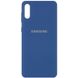 Чехол для Samsung A02 Silicone Full с закрытым низом и микрофиброй Синий / Navy Blue