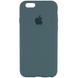 Чехол silicone case for iPhone 6/6s с микрофиброй и закрытым низом (Зеленый / Pine green)