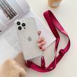 Чохол для iPhone 14 Pro прозорий з ремінцем Rose Red