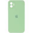 Чехол для iPhone 11 Silicone Full camera мятный / закрытый низ + защита камеры