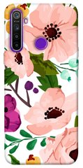 Чехол для Realme 5 PandaPrint Акварельные цветы цветы