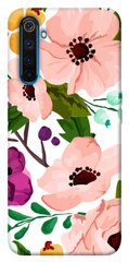 Чехол для Realme 6 Pro PandaPrint Акварельные цветы цветы