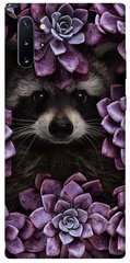 Чехол для Samsung Galaxy Note 10 Plus PandaPrint Енот в цветах цветы