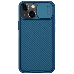 Карбоновая накладка Nillkin CamShield Pro Magnetic для Apple iPhone 13 (6.1"") Синий