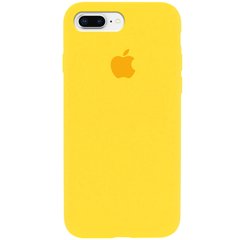 Чохол для Apple iPhone 7 plus / 8 plus Silicone Case Full з мікрофіброю і закритим низом (5.5 "") Жовтий / Canary Yellow
