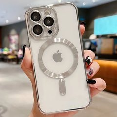 Чохол для iPhone 14 Pro Max Shining Case with Magsafe + скло на камеру Silver