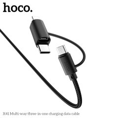 Кабель HOCO Combo Lightning/Micro USB/Type-C Multi-Way X41 |1m, 2.4A| Black, Black