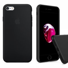 Чохол silicone case for iPhone 6 / 6s з мікрофіброю і закритим низом Black / чорний