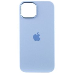 Чехол для iPhone 13 Silicone Case Full (Metal Frame and Buttons) с металической рамкой и кнопками Blue