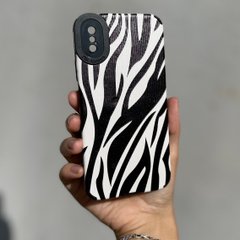 Чехол для iPhone X / XS Rubbed Print Silicone Zebra
