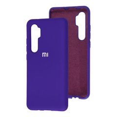 Чехол для Xiaomi Mi Note 10 Lite Silicone Full фиолетовый с закрытым низом и микрофиброй