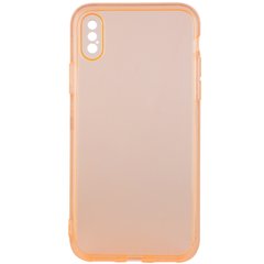 Матовый полупрозрачный TPU чехол с защитой камеры для Apple iPhone XS Max (6.5") (Оранжевый / Orange)