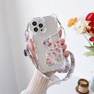 Чехол для iPhone 14 Bear crossbody + ремешок