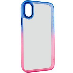 Чехол TPU+PC Fresh sip series для Apple iPhone X / XS (5.8") Розовый / Синий