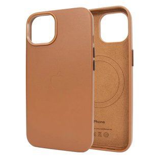 Кожаный чехол Leather Case (AAA) with MagSafe для Apple iPhone 11 Коричневый / Saddle Brown