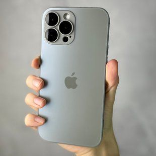 Чохол для Iphone 14 Pro Max Скляний матовий + скло на камеру TPU+Glass Sapphire matte case Titan Gray