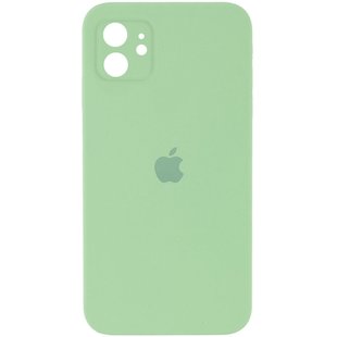 Чехол для iPhone 11 Silicone Full camera мятный / закрытый низ + защита камеры