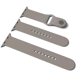 Силиконовый ремешок для Apple Watch Sport Band 38 / 40 (S/M & M/L) 3pcs (Серый / Lavender)