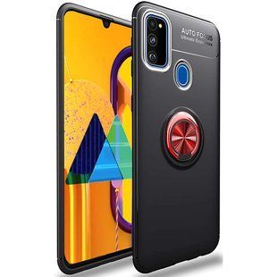 TPU чохол Deen ColorRing під магнітний тримач (opp) для Samsung Galaxy M31 (Чорний / Червоний)