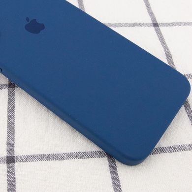 Чохол для Apple iPhone XR (6.1 "") Silicone Case Full Camera закритий низ + захист камери Синій / Navy blue квадратні борти