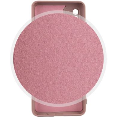 Чехол для Samsung Galaxy A51 Silicone Full camera закрытый низ + защита камеры Розовый / Pink Sand