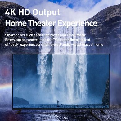 Кабель Baseus HDMI Enjoyment Series 4KHD Male To 4KHD Male | 3m, 4K |, Черный