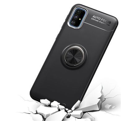 TPU чехол Deen ColorRing под магнитный держатель (opp) для Samsung Galaxy A51 (Черный / Черный)