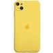 Чехол для Apple iPhone 13 Silicone Full camera закрытый низ + защита камеры / Желтый / Yellow