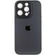Чехол для iPhone 14 Pro Max Стеклянный матовый + стекло на камеру с микрофиброй TPU+Glass Sapphire Midnight Black