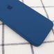 Чохол для Apple iPhone XR (6.1 "") Silicone Case Full Camera закритий низ + захист камери Синій / Navy blue квадратні борти